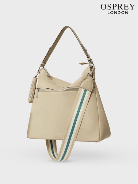 טבעי - Osprey London בצבע בז', תיק עור בסגנון הובו, דגם The Stella (E69296) | ‏830‏₪