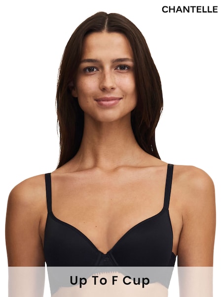 Negru - Chantelle Comfort Day to NIGHT Underwired Spumă de memorie Tricou Bra (E69607) | 462 LEI