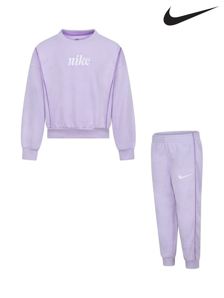 Nike Pink Little Kids Essential Crew and Joggers Tracksuit (E69642) | €64