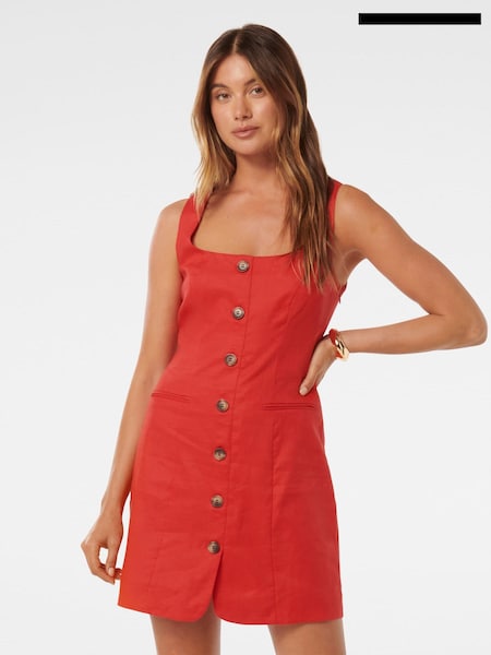 Rot - Forever New Caprice Rundhalsausschnitt Mini Kleid (E69684) | 61 €