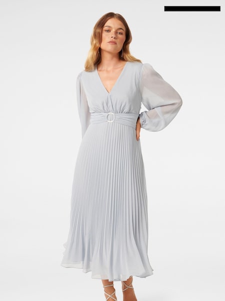 Forever New Blue Rosalina Petite Ring Front Midi Dress (E69685) | €57