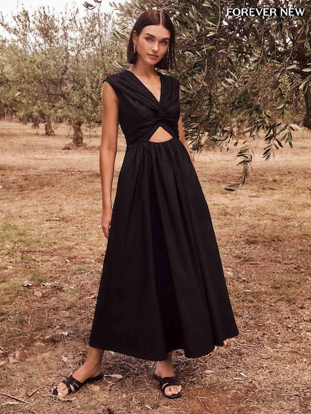 Forever New Black Becky Twisted Dress (E69693) | €92