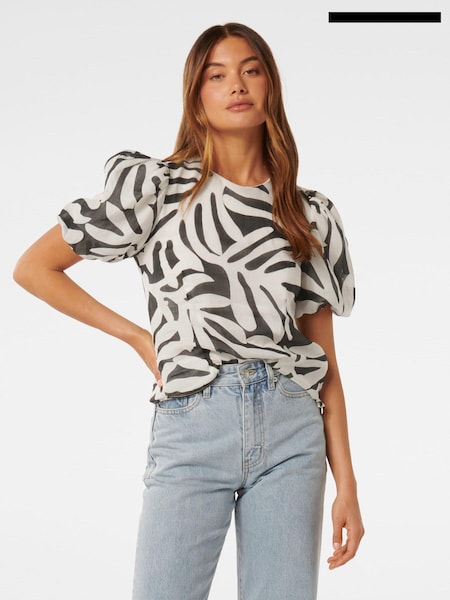Forever New White Lula Puff Sleeves Top (E69704) | €25