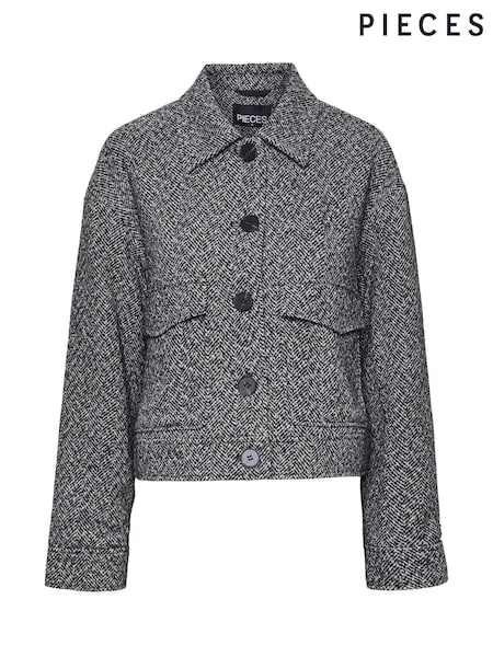 PIECES Black Textured Short Jacket (E69737) | €42