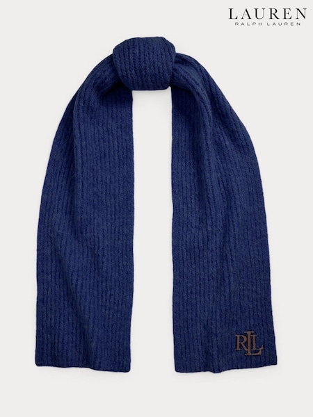 Пурпурный - Lauren Ralph Lauren Chunky Knit Rib Logo Scarf (E69789) | €71