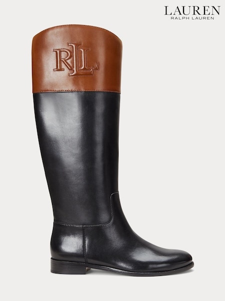 Lauren Ralph Lauren Justine Two-Tone Leather Riding Boots (E69790) | 1,402 LEI