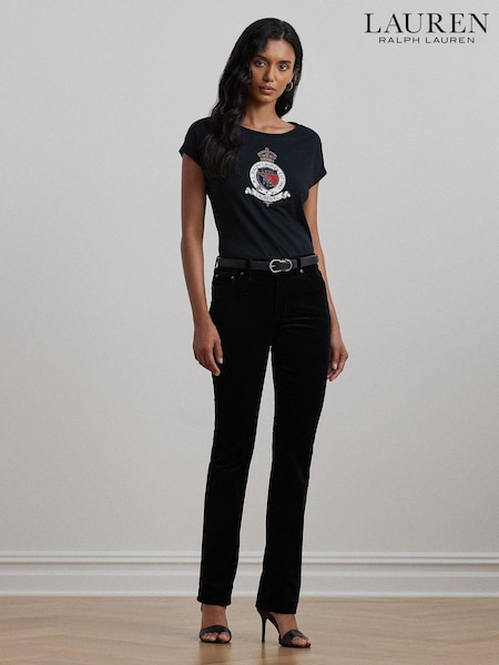 Lauren Ralph Lauren Crest Logo Graphic Cotton Jersey T-Shirt (E69819) | €89