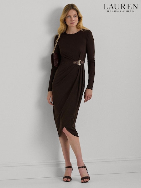 Lauren Ralph Lauren 100% Cotton Buckle-Trim Stretch Jersey Dress (E69843) | €145