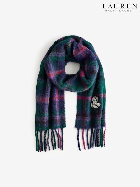 Зеленый - Lauren Ralph Lauren Brushed Check Scarf (E69866) | €85