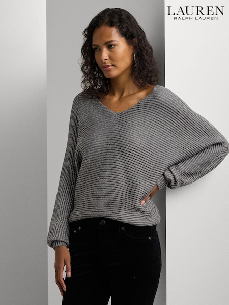 Lauren Ralph Lauren V Neck Textured Ribbed Jumper (E69913) | 13,158 UAH