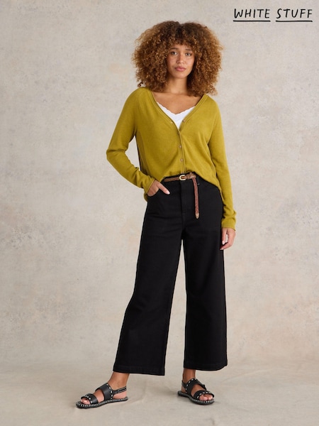 White Stuff Black Tia Wide Leg Crop Jeans (E69982) | $101
