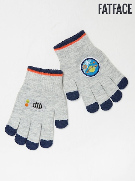 FatFace Grey Space Badge Gloves (E69985) | €9
