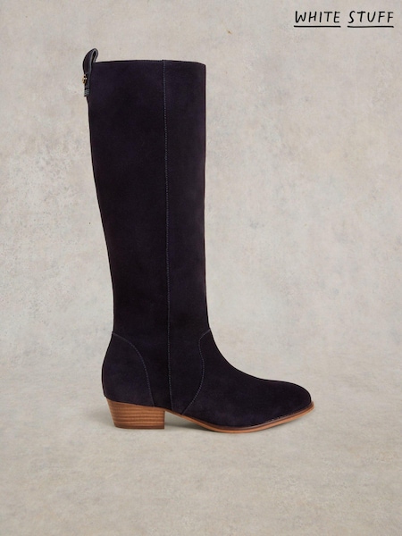 White Stuff Blue Willow Suede Knee High Boots (E70003) | AED320