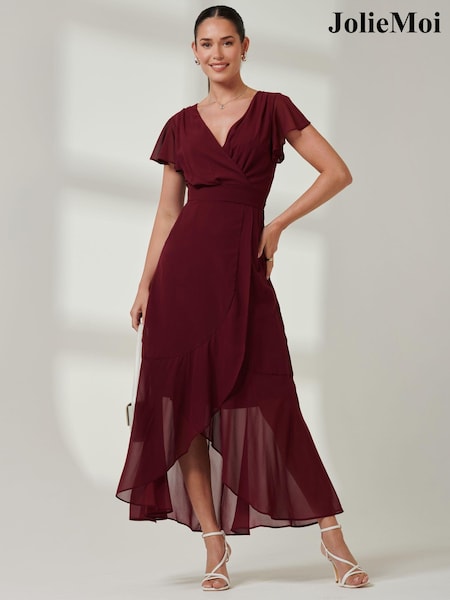 Jolie Moi Vicky Chiffon Frill Maxi Dress (E70012) | 268 LEI