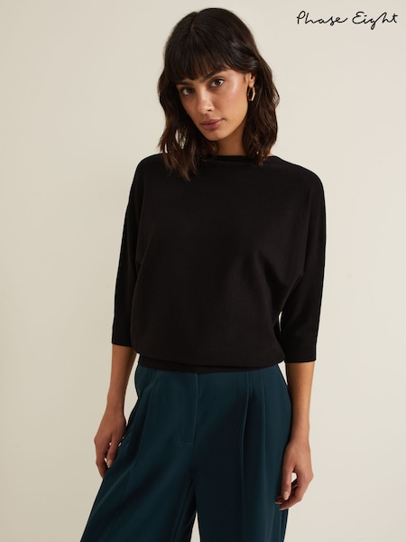 Phase Eight Black Cristine Knit Jumper (E70113) | ₪246