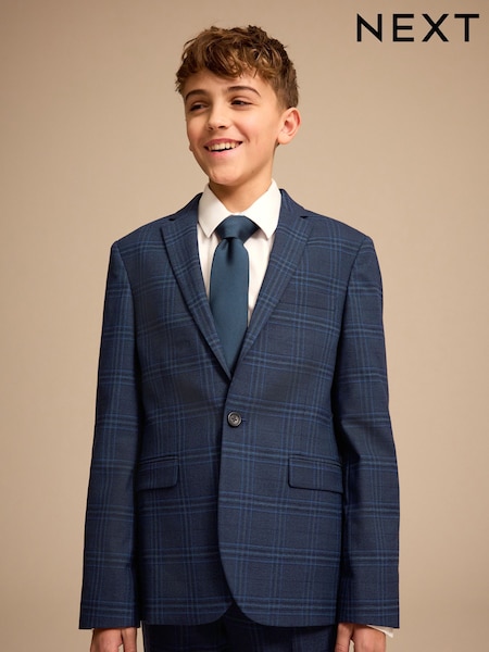 Blue/Navy Navy Check Skinny Fit Suit Jacket (3-16yrs) (E70128) | €76 - €95