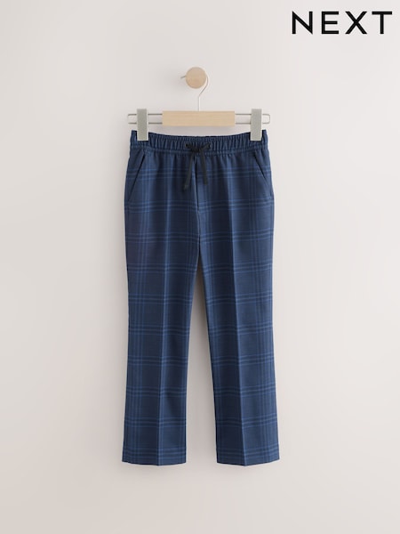 Blue/Navy Check Pull On Suit Trousers (3-16yrs) (E70150) | €34 - €49