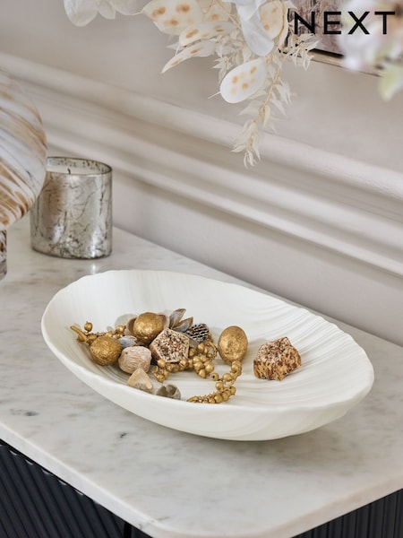White Large Pleated Bowl (E70160) | kr270