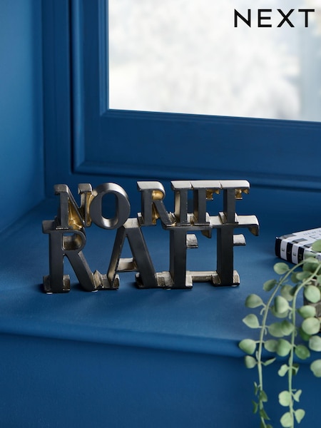 Black No Riff Raff Slogan Word Block Ornament (E70163) | €26