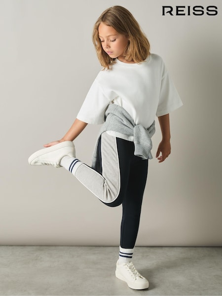 Reiss Navy Lemi 9-13 yrs Cotton-Blend Panelled Leggings (E70195) | AED122