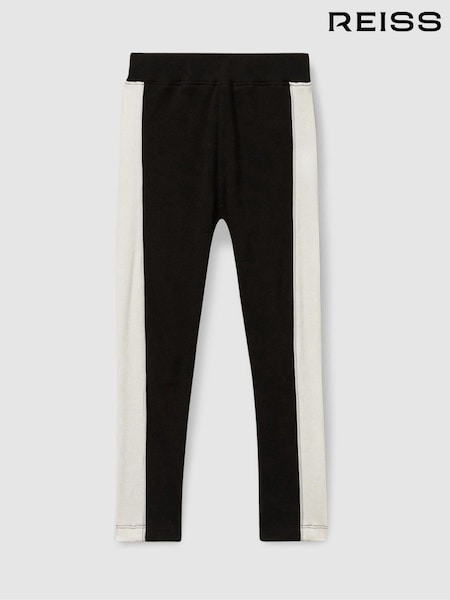Reiss Black Lemi 13-14 yrs Cotton-Blend Panelled Leggings (E70203) | €25