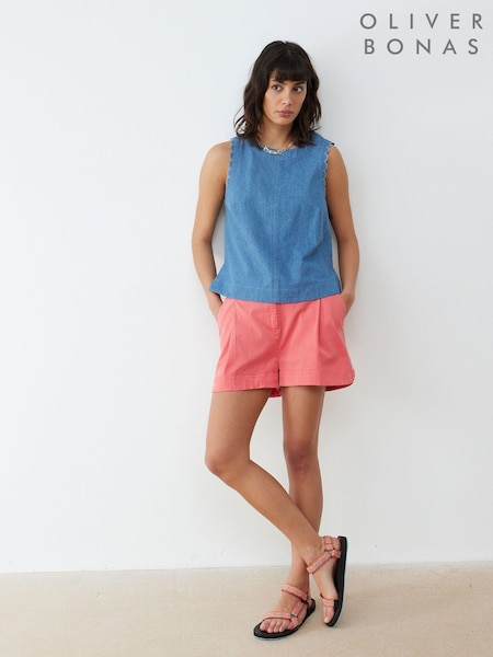 Oliver Bonas Blue Chambray Shell Cami Top (E70230) | AED160