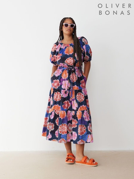 Oliver Bonas Fantasy Floral Tiered Midi Dress (E70231) | 304 LEI