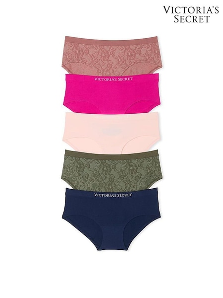 Victoria's Secret Pink/Green/Blue Hipster 5 Pack Knickers (E70393) | €31