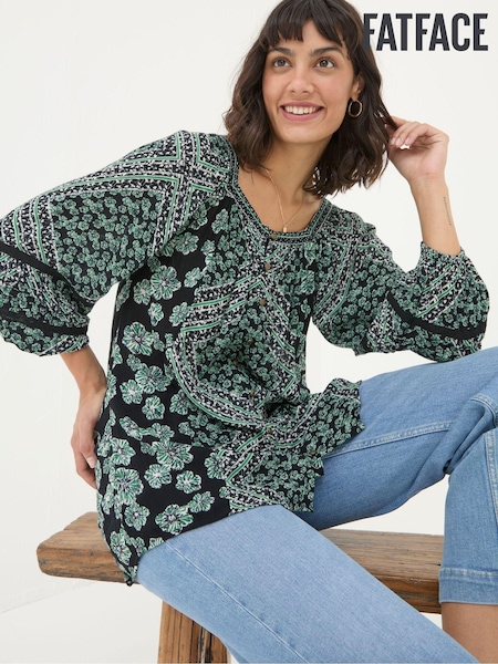 FatFace Caitlin Washed Black Spaced Floral Tunic (E70469) | €26