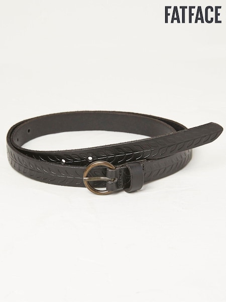 FatFace Black Skinny Embossed Belt (E70518) | €15.50