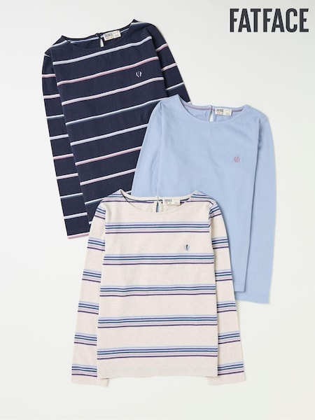 FatFace Blue 3 Pack Mixed T-Shirts (E70536) | €23.50