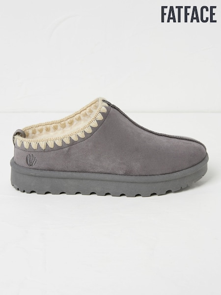 FatFace Lyra Grey Snug Mule Slippers (E70539) | ₪214