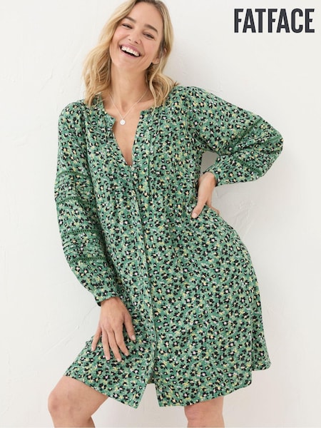FatFace Joanna Green Floral Marks Dress (E70548) | €39.50