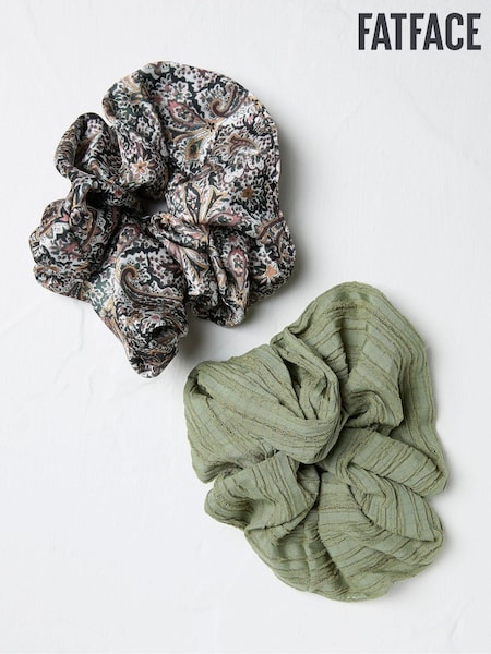 FatFace Green 2 Pack Paisley Scrunchies (E70561) | €9
