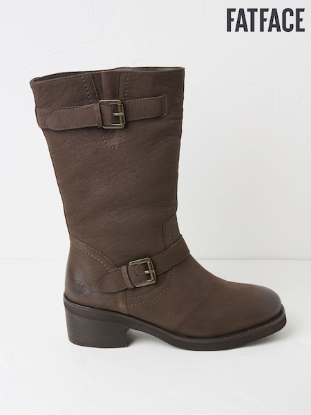 FatFace Camilla Brown Biker Boots (E70596) | €85