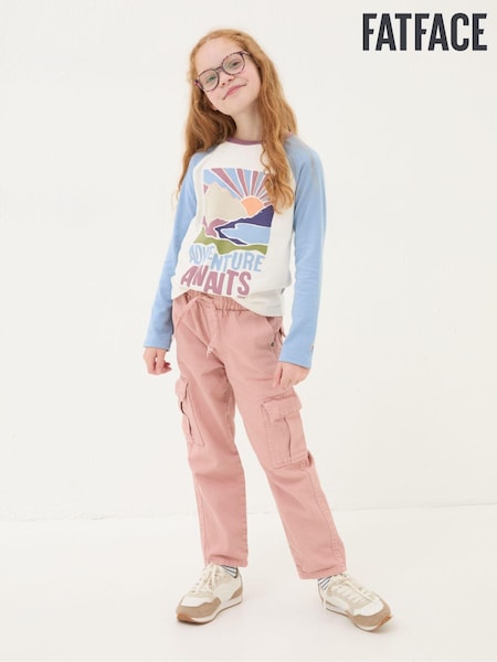 FatFace Hattie Pink Tapered Cargo Trousers (E70608) | €18
