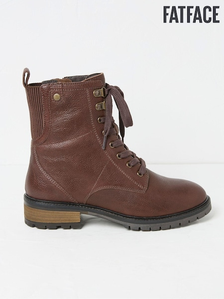 FatFace Margot Brown Lace-Up Boots (E70650) | €64