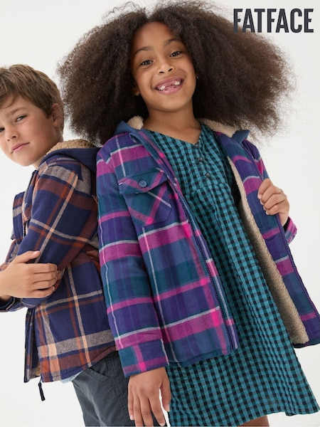 FatFace Purple Check Shacket (E70680) | €26