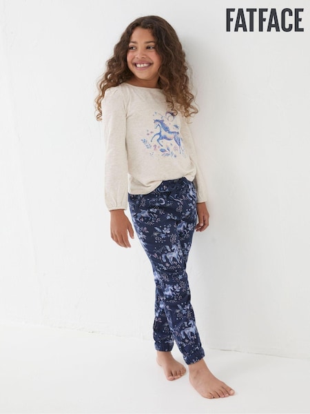 FatFace Navy Blue Unicorn Pyjama Set (E70694) | €23.50