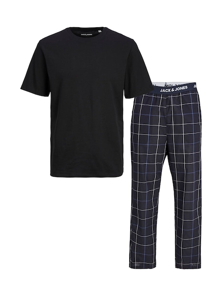JACK & JONES Black Short Sleeve 100% Cotton Pyjamas Set (E70749) | €22