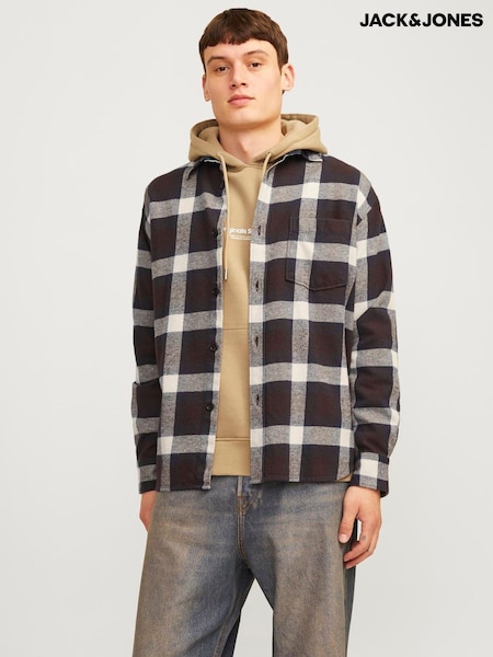 JACK & JONES Blue Relaxed Fit Flannel 100% Cotton Shirt (E70753) | €20
