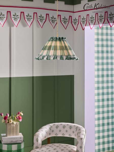 Cath Kidston Green Check Gathered Easyfit Shade (E70801) | €89