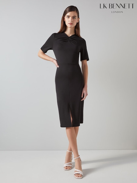 LK Bennett Tuck Front Lila Short Sleeve Dress (E70837) | 664 LEI