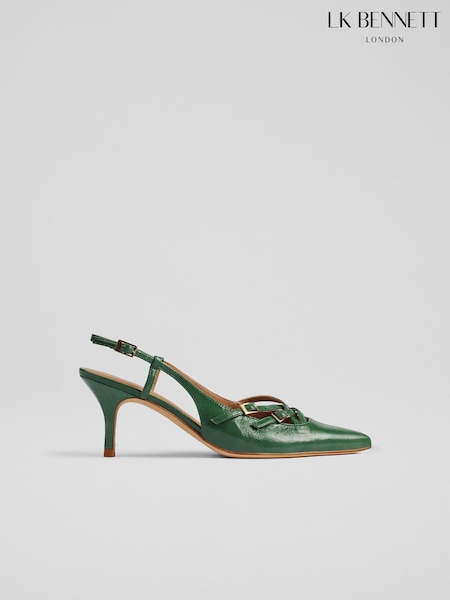 LK Bennett Green Jade Caprice Multi Strap Open Court Shoes (E70852) | 814 QAR