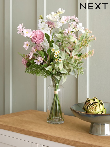 Artifical Floral Bouquet In Glass Vase (E70871) | kr730