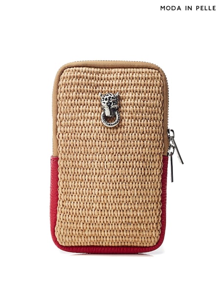 Rosa - Moda in Pelle SARA BAG RAFFIA PHONE BAG (E70899) | R$ 485