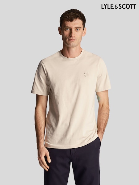 Lyle & Scott Cream Tonal Eagle 100% Cotton T-Shirt (E70959) | R$ 295