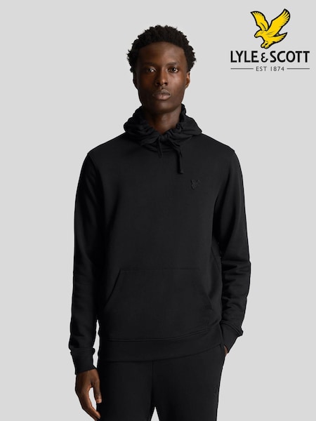 Lyle & Scott Black Tonal Eagle Pullover 100% Cotton Hoodie (E70961) | R$ 690