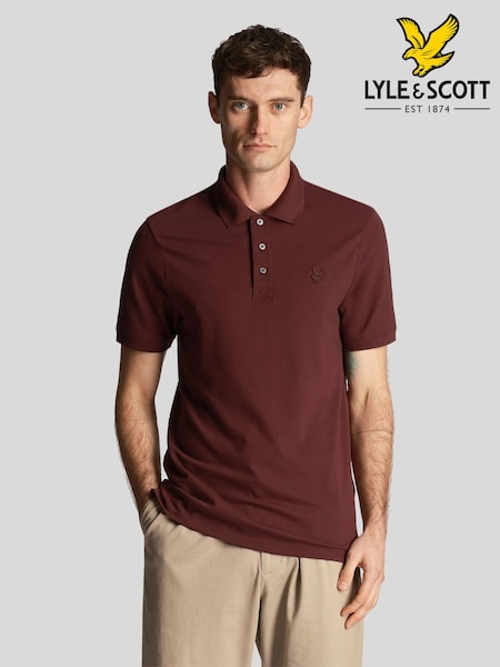 Lyle & Scott Red Tonal Eagle Polo Shirt (E70969) | €79