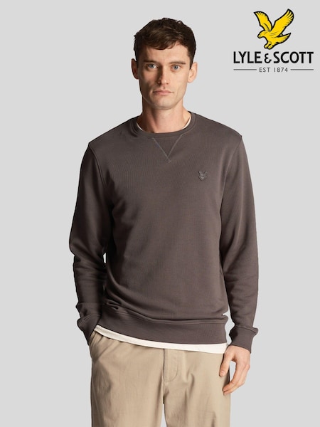 Lyle & Scott Grey Tonal Eagle Crew Neck 100% Cotton Sweatshirt (E70970) | €92